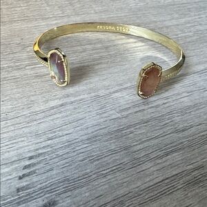 Kendra Scott Gold Cuff with Pink Stones